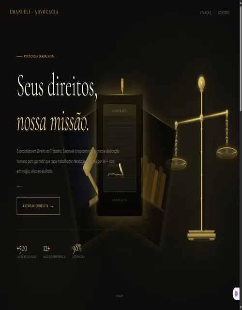 Emanueli Advocacia — Landing Page criada pela VSANTOSTECH